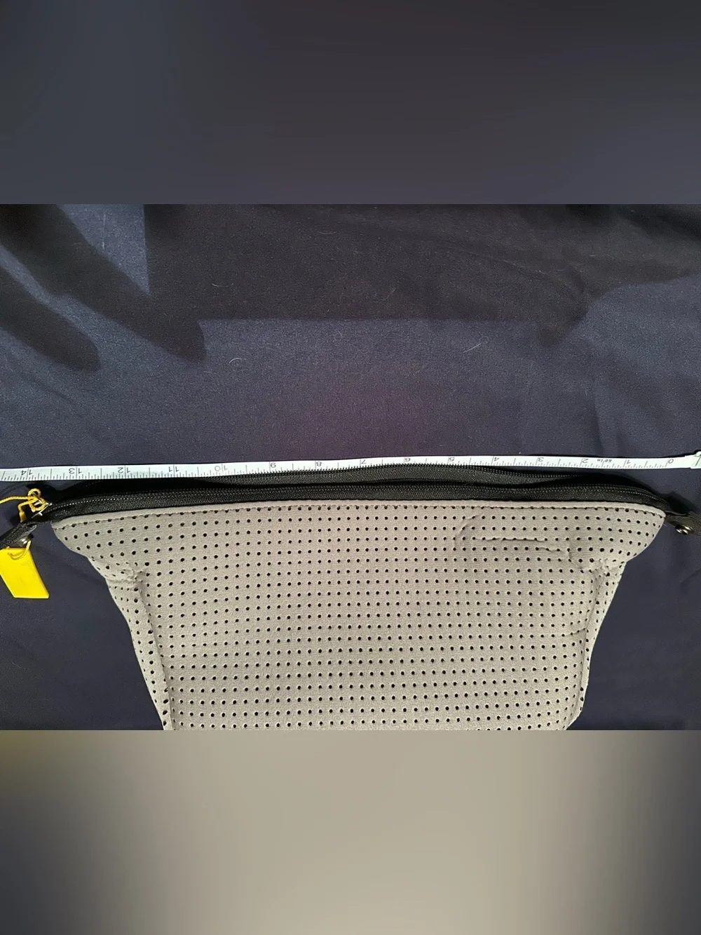 Mayamar NWT Perforated Neoprene Cosmetic Makeup Travel Pouch Bag Gray Large
